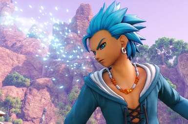 'SSJ God blue' hair&eyes + 'Goku end of Z' gi