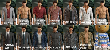 Kiryu's Special Outfits