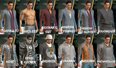 Higashi's Special and Job Outfits