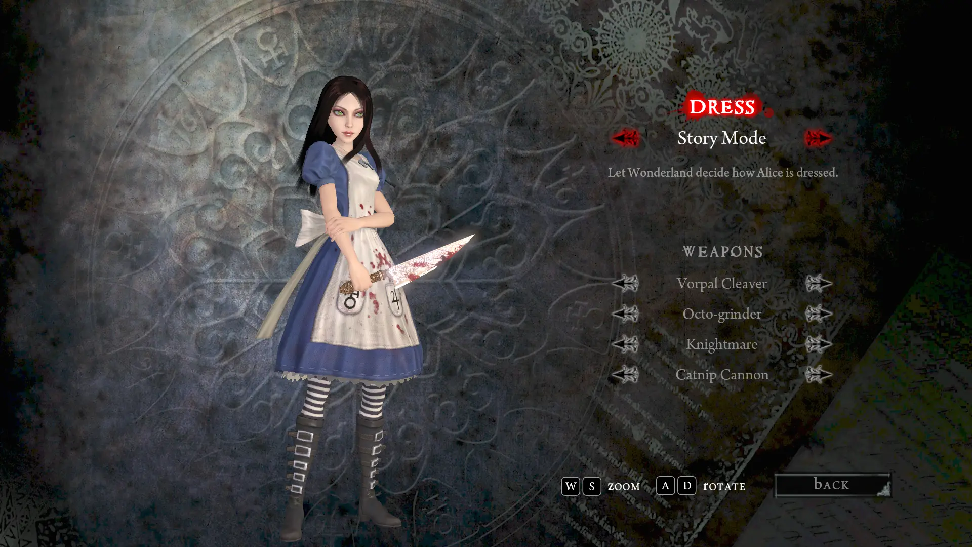 Alice: Madness Returns - All dresses and weapons. 