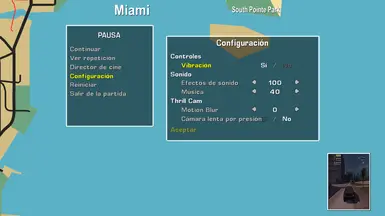 Pause menu - Español