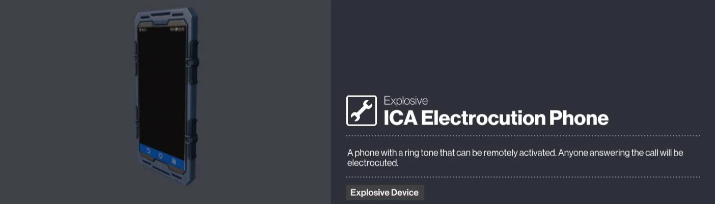 ICA Explosive Phone, Hitman Wiki