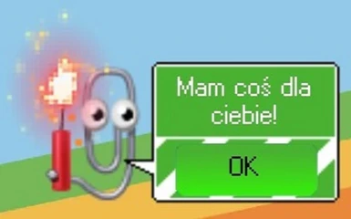 Clippy with dynamite pop-up
