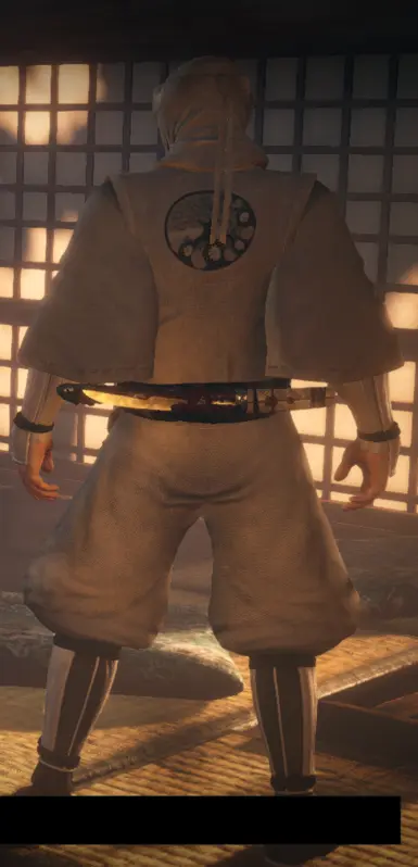White Shinobi Set Male with grey Emblem Back