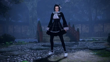 Cutesy Goth Costume Recolor (Black - White)