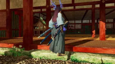 Example 2: Dual swords equipped | Katana side left, Katana side right (4 swords setup)