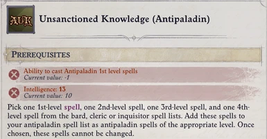 antipaladin spell list