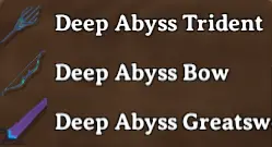 Deep Abyss weapons