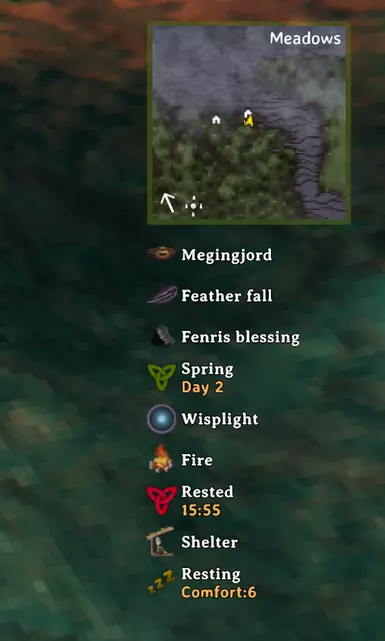 Compact status effects list