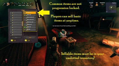 Selling your common items to traders...