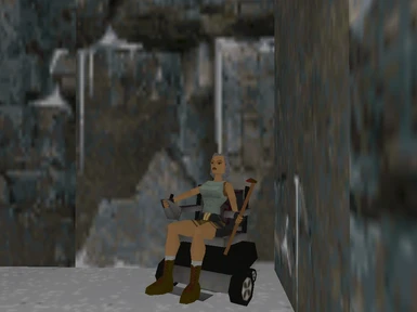 Play as old lara in a wheelchair