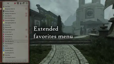 Extended Favorites Menu