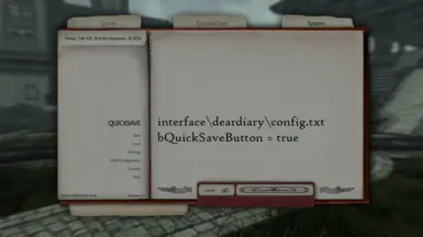 System Menu - quicksave button enabling