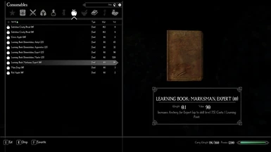 The Added Learning Books in your Inventory