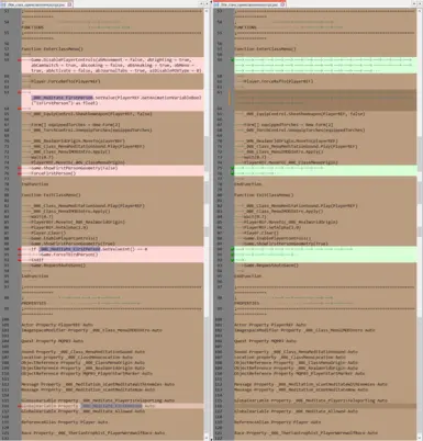 Comparison between .psc files