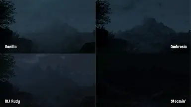 Fogville Exterior, Heavy Fog/Overcast, Late Night