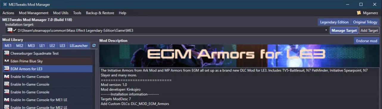 ME3Tweaks Mod Manager at Mass Effect Legendary Edition Nexus - Mods and  community