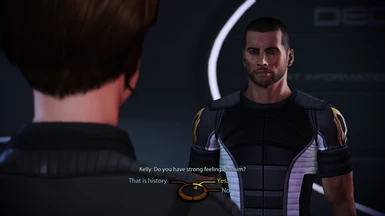 Kelly asks MaleShep about his relationship with Kaidan