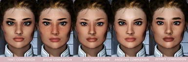 Traci Aislin Alex Angelina Desiree complexions in ME2LE on same model