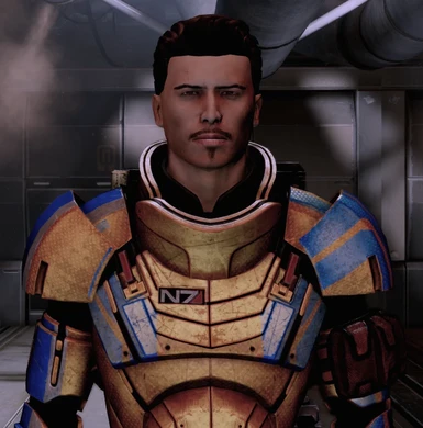 Mass Effect 2 with his Iconic Golden Armor