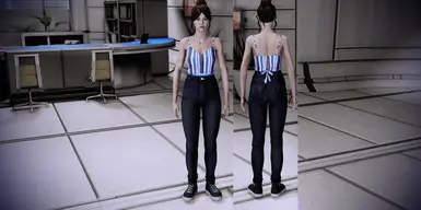 Knot Cropped Outfit Blue-Black