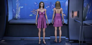 A Line Dress with Ruffles Purple