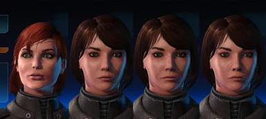 FemshepLEUITM: Female Face and scalp spec balanced for LE1 engine (as opposed to LE3/vanilla), seams and UV bug fixed