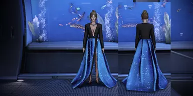 Ondria Gown BlackBlueStars
