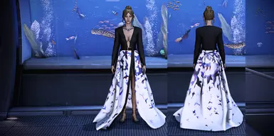 Ondria Gown BlackwithBlueBirds