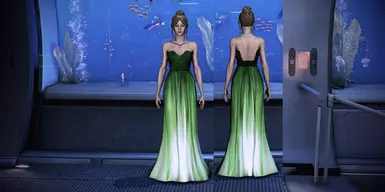 Silk Ombre Gown Green