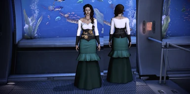Harriet Steampunk GreenBlack Outfit