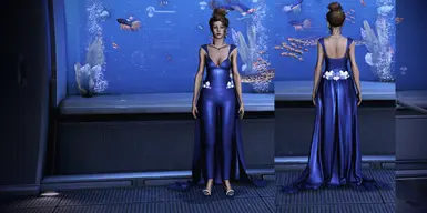 Jumpsuit with Cape Blue