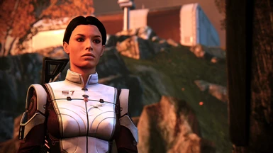 Ashley wears her modded armor on Eden Prime.