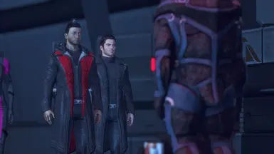 Modeling pics by Mira of her Shepard, Dom and Kaidan