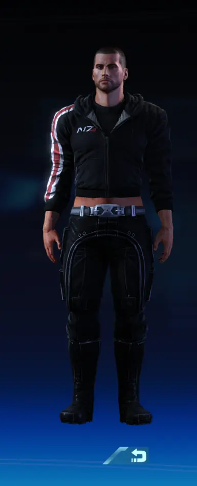 Shepard in a tight hoodie (buff body)