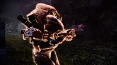 Blood Pack Kalusk using power armor and Executioner pistol