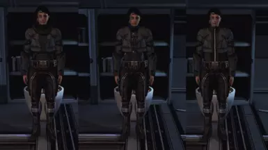 Femshep - Armored Fatigues - Black - L-&gt;R (Hoodie, Battle Dress, Vest)