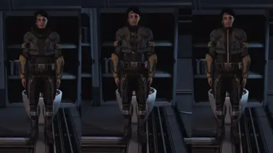 Femshep - Armored Fatigues - Terminus Yellow - L-&gt;R (Hoodie, Battle Dress, Vest)