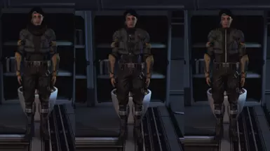 Femshep - Armored Spacer - Terminus Yellow - L-&gt;R (Hoodie, Battle Dress, Vest)