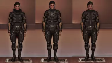 Femshep - Armored Fatigues - Terminus Yellow - L-&gt;R (Hoodie, Battle Dress, Vest)