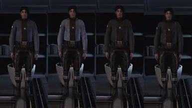 Jacket variants - Female Shepard - L-&gt;R (Plain, Distressed, Black, Distressed Black)