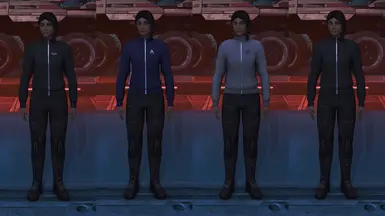 Zip-up &amp; Jeans - L-&gt;R (N7, Alliance, Spectre, Terminus) (Female Shepard)