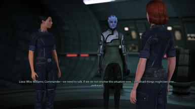 Ashley and Liara confronting FemShep