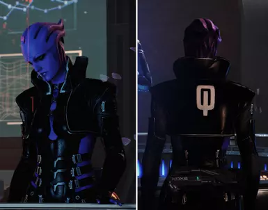Black jacket with black bodysuit