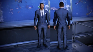 slim suit outfit blue