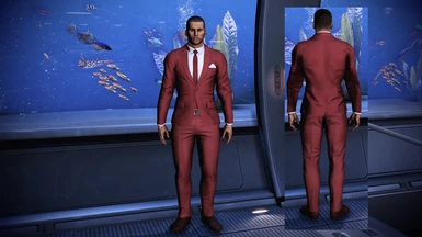 slim suit outfit red