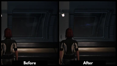 Mass effect fields now consistently visible through windows (Miranda's cabin shown)
