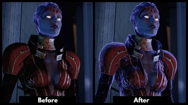 Biotic effects will be visible on Samara's whole body, rather than only her head