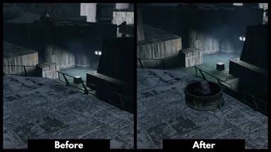 Restored missing level detail and objects (Freedom's Progress engine debris shown)