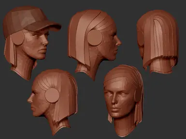 render of custom hair model in Zbrush